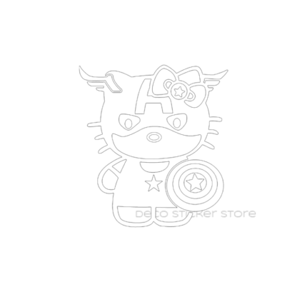 Sticker autocollant hello Kitty captain america Deco Sticker Store