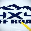 Sticker autocollant  montagne 4x4 off road