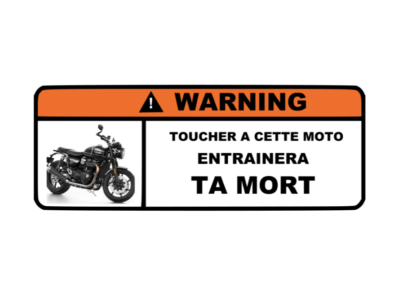 Sticker autocollant moto warning à personnaliser Deco Sticker Store
