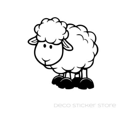 Sticker autocollant mouton mignon taille et couleur au choix Deco Sticker Store