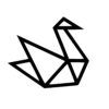 Sticker autocollant origami cygne oiseau