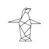 Sticker autocollant origami pingouin