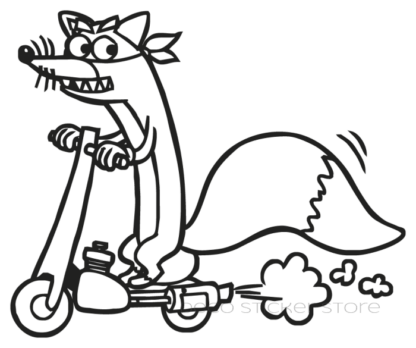 Sticker autocollant renard trotinette Deco Sticker Store