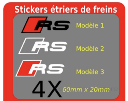 Lot de 4 stickers autocollants étriers de freins Audi RS Deco Sticker Store