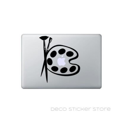 Sticker Autocollant MacBook Apple palette de peintre et pinceaux ❤️ deco-sticker-store.myshopify.com