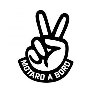 Sticker autocollant moto signe de motard à bord