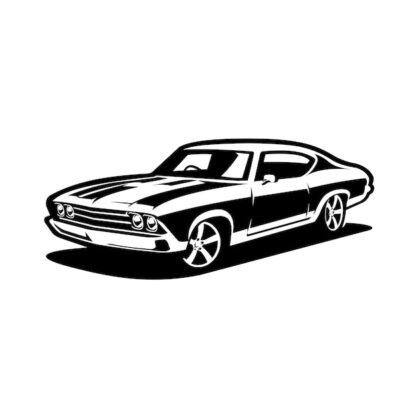 Sticker Autocollant voiture muscle car silouhette BVw187314