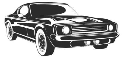 Sticker Autocollant voiture muscle car silouhette BVw187313