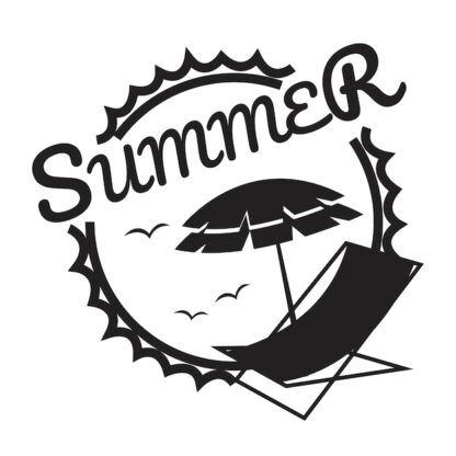 Sticker Autocollant summer parasol transat plage SCE18728, Déco Sticker Store