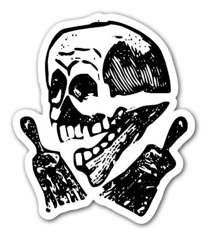 Sticker Autocollant tete de mort skull imprimé IMP2023205