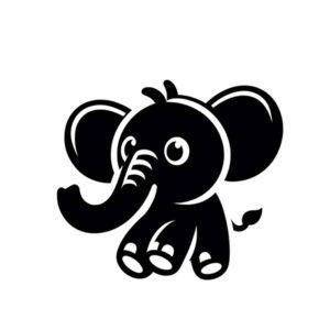 Sticker Autocollant elephant silhouette animaux SA202