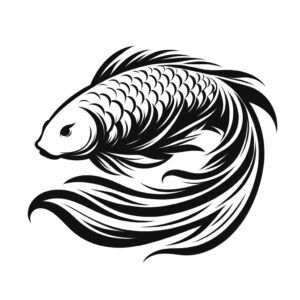 Sticker Autocollant poisson combattant pêche P1214