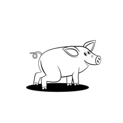 Sticker Autocollant cochon animaux  ANI895