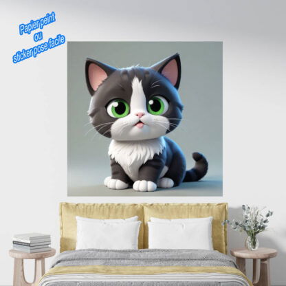 Papier peint ou sticker autocollant chaton mignon PSC1, Déco Sticker Store