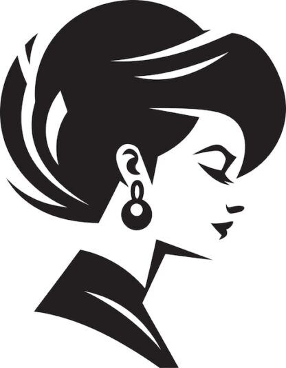 Sticker Autocollant femme coiffure barbier  BC027