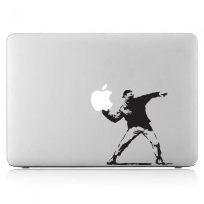 Sticker Autocollant banksy thrower man macbook  MB0947