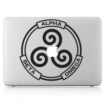 Sticker Autocollant alpha beta omega  macbook  MB1325