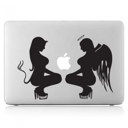 Sticker Autocollant ange et démon macbook  MB0921