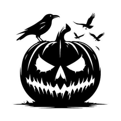 Sticker Autocollant corbeau halloween  H10