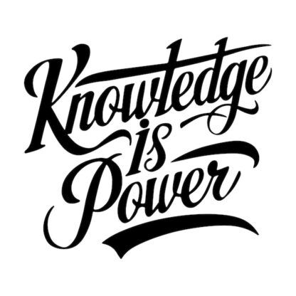 Sticker Autocollant knowledge_is_power citation  CI012