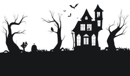 Sticker Autocollant paysage halloween  H14