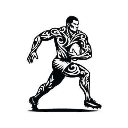 Sticker Autocollant joueur rugby tribal SPORT  SPR35