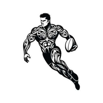 Sticker Autocollant joueur rugby tribal SPORT  SPR34