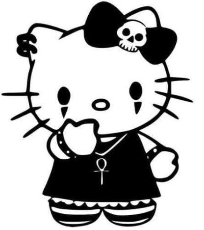 Sticker Autocollant hello-kitty gothique halloween manga  MG0422, Déco Sticker Store