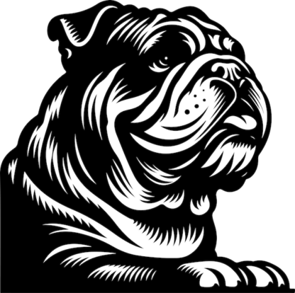 Sticker Autocollant chien bulldog animaux  ANI1037