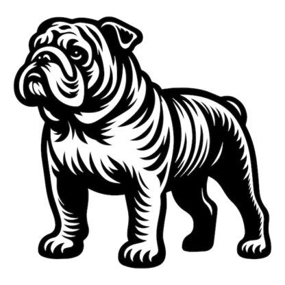 Sticker Autocollant chien bulldog animaux  ANI1038