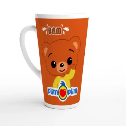 Mug à café Latte en céramique blanche 483 ml (17 oz) plim plim, Déco Sticker Store