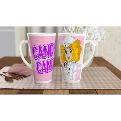 Mug à café Latte en céramique blanche 483 ml (17 oz) Candy, Déco Sticker Store