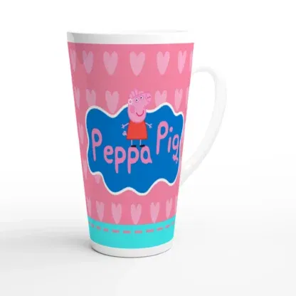 Mug à café Latte en céramique blanche 483 ml (17 oz) peppa pig, Déco Sticker Store