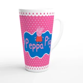 Mug à café Latte en céramique blanche 483 ml (17 oz) peppa pig