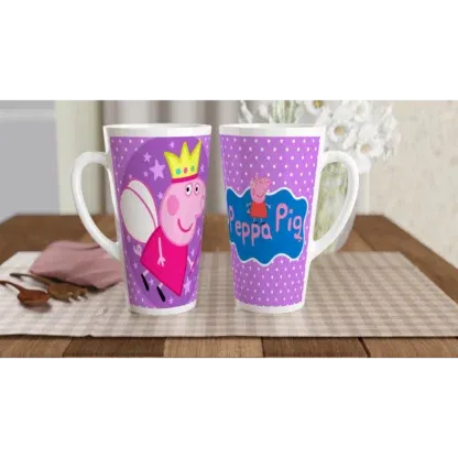 Mug à café Latte en céramique blanche 483 ml (17 oz) peppa pig, Déco Sticker Store