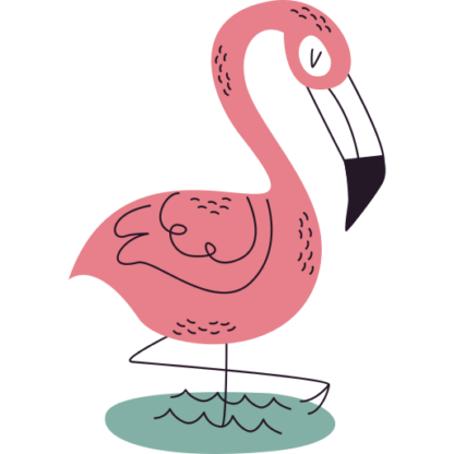 Sticker Autocollant flamand rose animal imprimé IMP2427, Déco Sticker Store