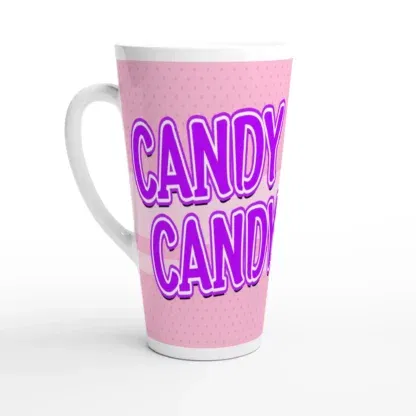 Mug à café Latte en céramique blanche 483 ml (17 oz) Candy, Déco Sticker Store