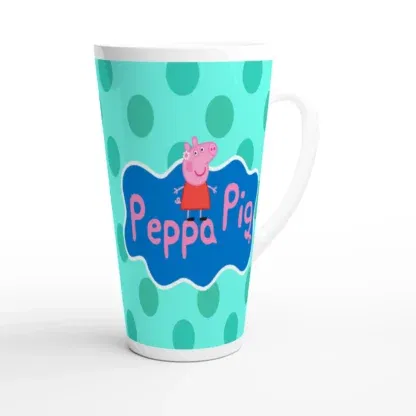 Mug à café Latte en céramique blanche 483 ml (17 oz) peppa pig, Déco Sticker Store