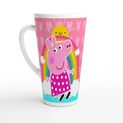 Mug à café Latte en céramique blanche 483 ml (17 oz) peppa pig, Déco Sticker Store