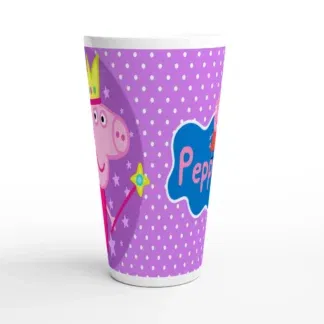 Mug à café Latte en céramique blanche 483 ml (17 oz) peppa pig