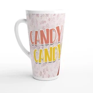 Mug à café Latte en céramique blanche 483 ml (17 oz) Candy