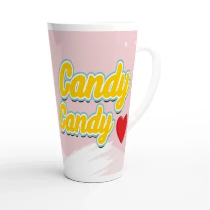 Mug à café Latte en céramique blanche 483 ml (17 oz) Candy, Déco Sticker Store