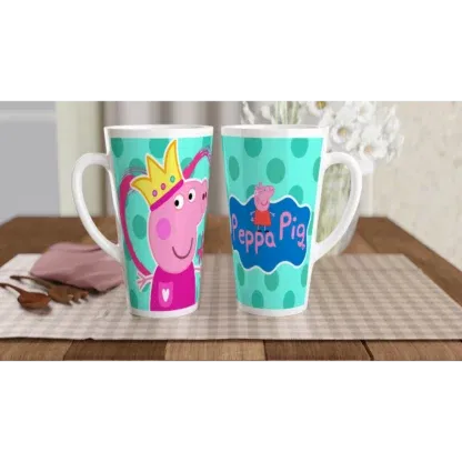 Mug à café Latte en céramique blanche 483 ml (17 oz) peppa pig, Déco Sticker Store