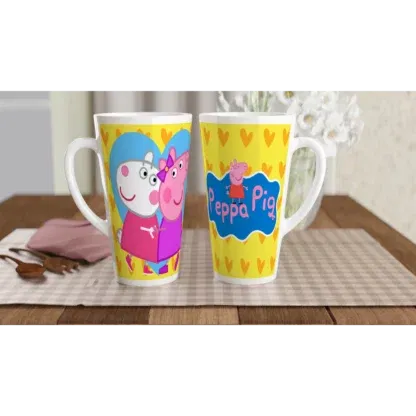 Mug à Café Latte en Céramique Blanche 483 ml &#8211; Design Peppa Pig, Déco Sticker Store