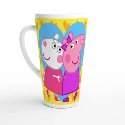 Mug à Café Latte en Céramique Blanche 483 ml &#8211; Design Peppa Pig, Déco Sticker Store