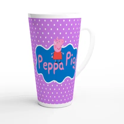 Mug à café Latte en céramique blanche 483 ml (17 oz) peppa pig, Déco Sticker Store