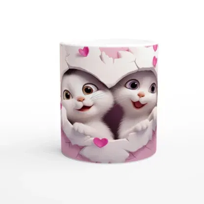 Mug en Céramique 325 ml (11 oz) avec Motif Chatons – Design Coloré, Déco Sticker Store