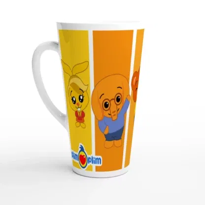 Mug à Café Latte en Céramique Blanche 483ml – Design Éclatant Plim Plim, Déco Sticker Store