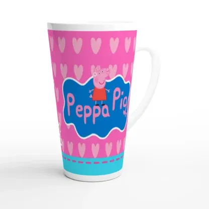 Mug à café Latte en céramique blanche 483 ml (17 oz) peppa pig, Déco Sticker Store