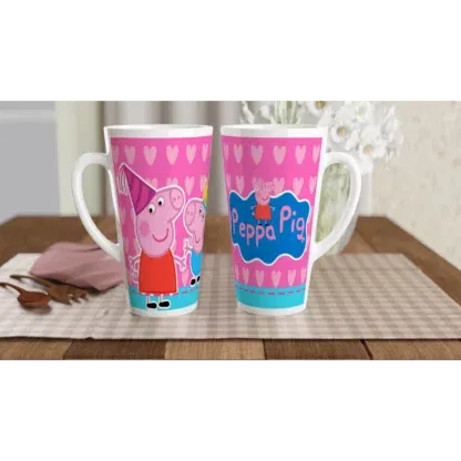 Mug à café Latte en céramique blanche 483 ml (17 oz) peppa pig, Déco Sticker Store